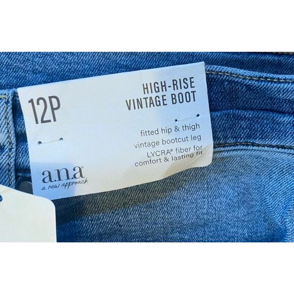NWT A.N.A Vintage High Rise Boot Cut Jeans Women’s 12 Petite - Picture 4 of 8